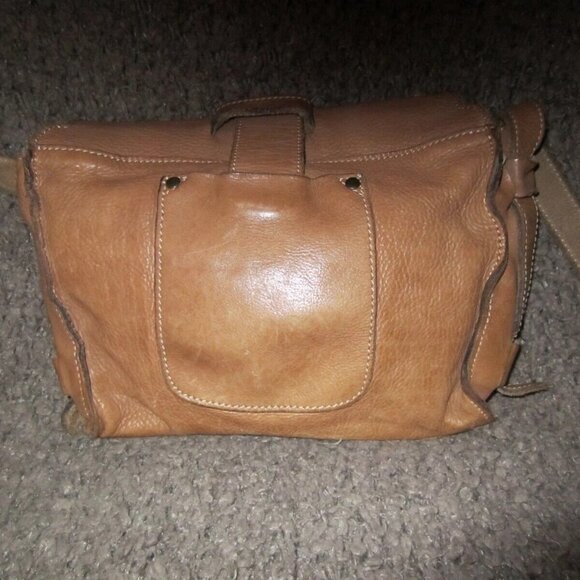 PATRICIA NASH-Montov-Distressed Studded Tan Leather Xbody Messenger-Excellent - Picture 3 of 6